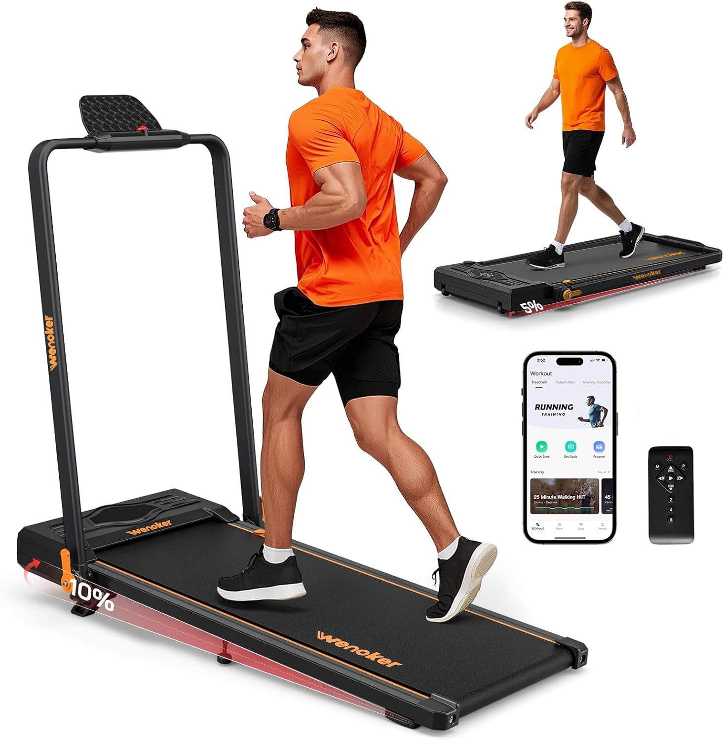 Wenoker 39FA Foldable Walking Treadmill with Incline