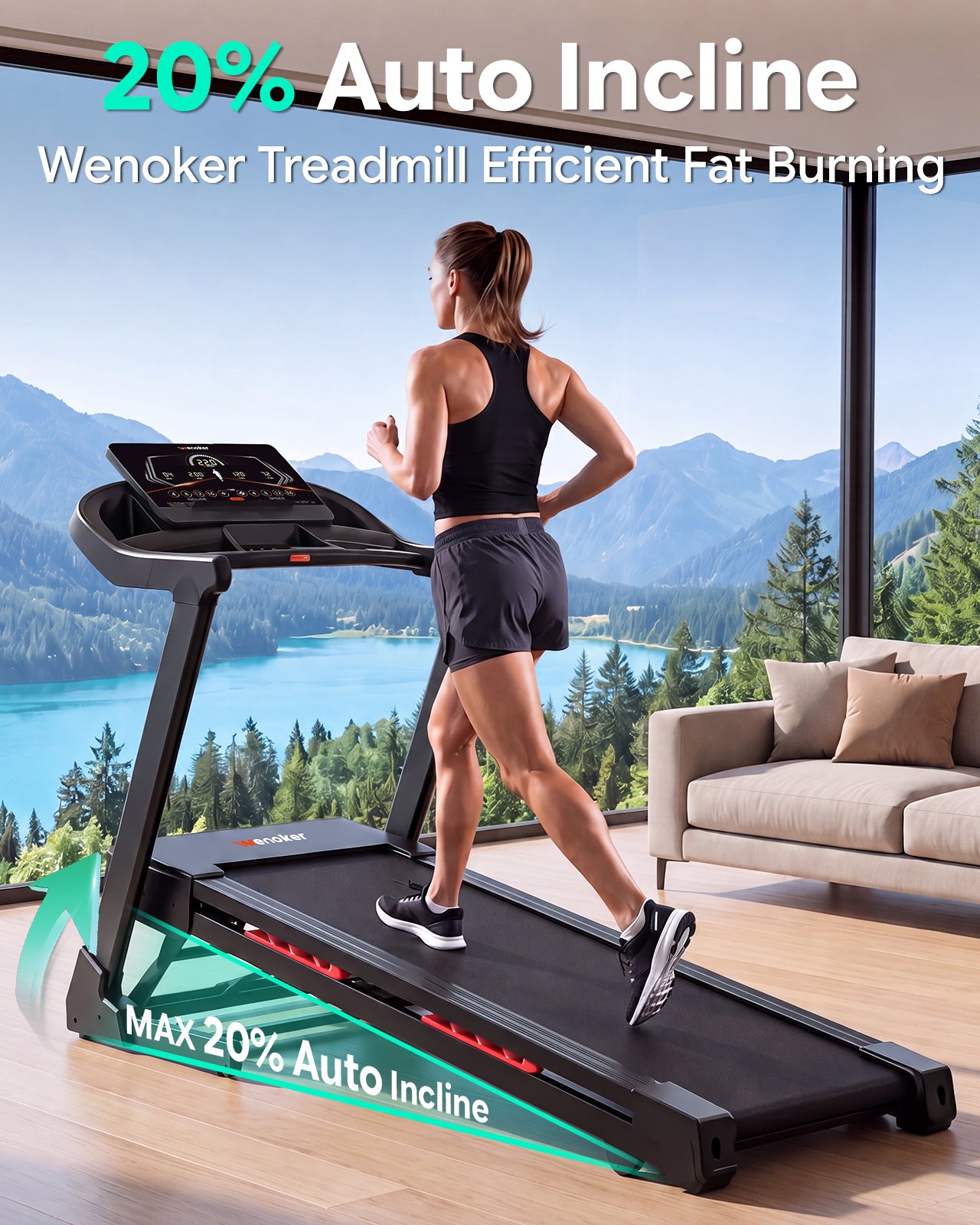 Wenoker Folding Treadmill with Incline X-T510M