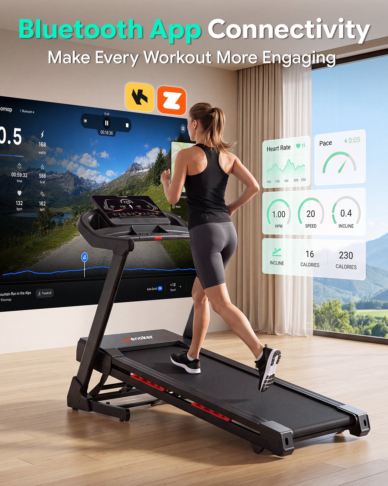 Wenoker Folding Treadmill with Incline X-T510M