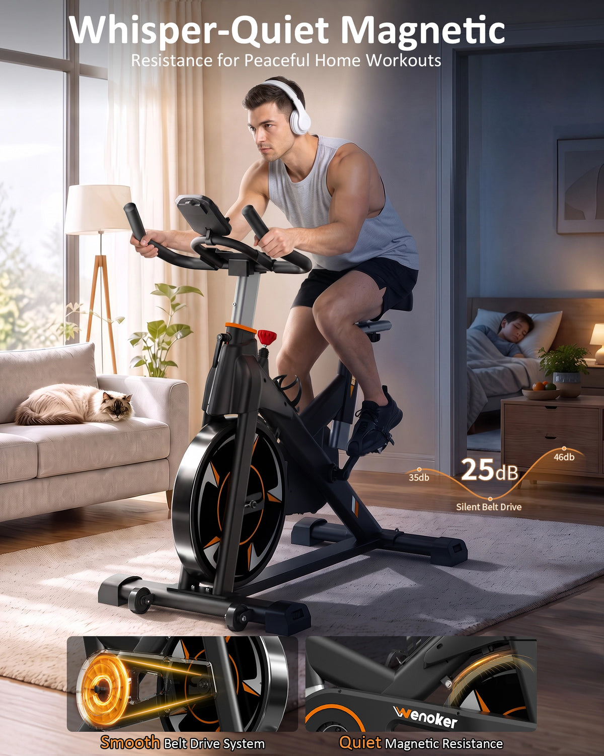 Wenoker Magnetic Exercise Bike S30 (JC312) orange