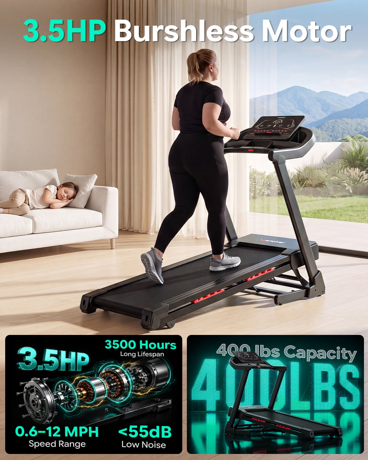 Wenoker Folding Treadmill with Incline X-T510M
