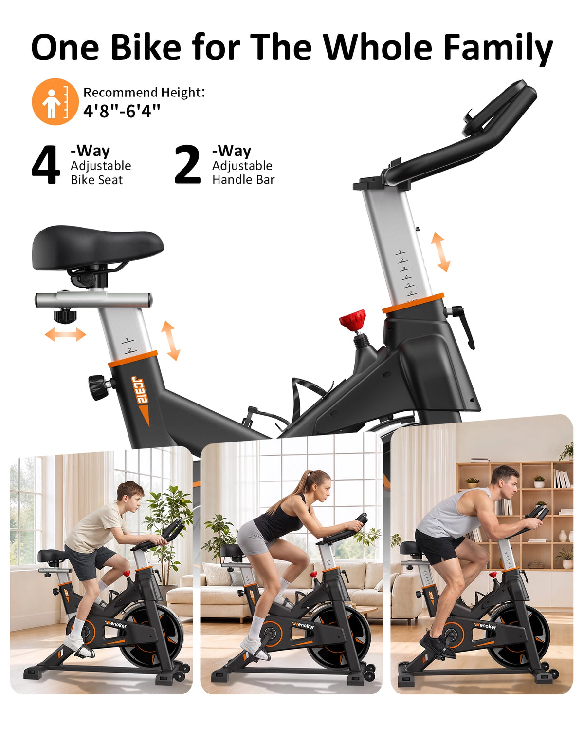 Wenoker Magnetic Exercise Bike S30 (JC312) orange