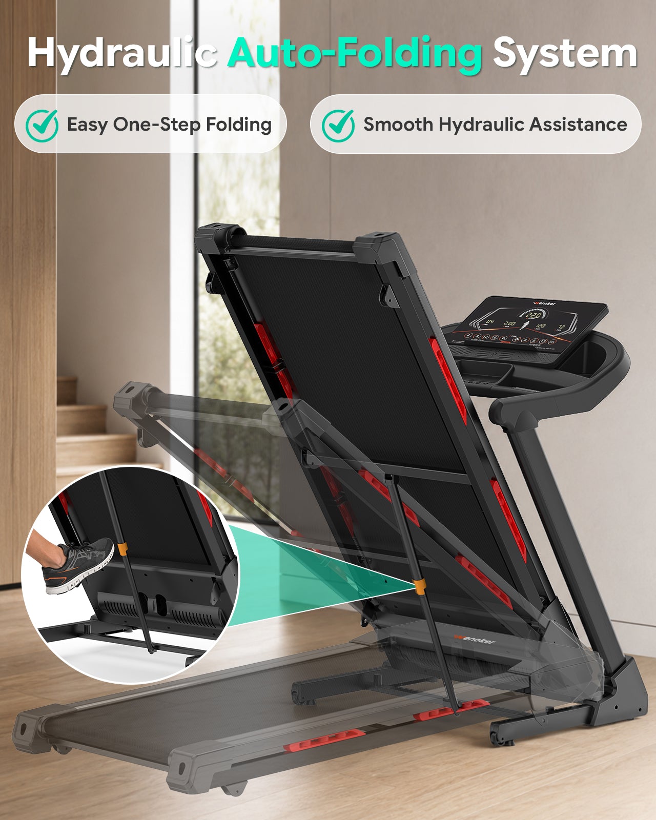 Wenoker Folding Treadmill with Incline X-T510M