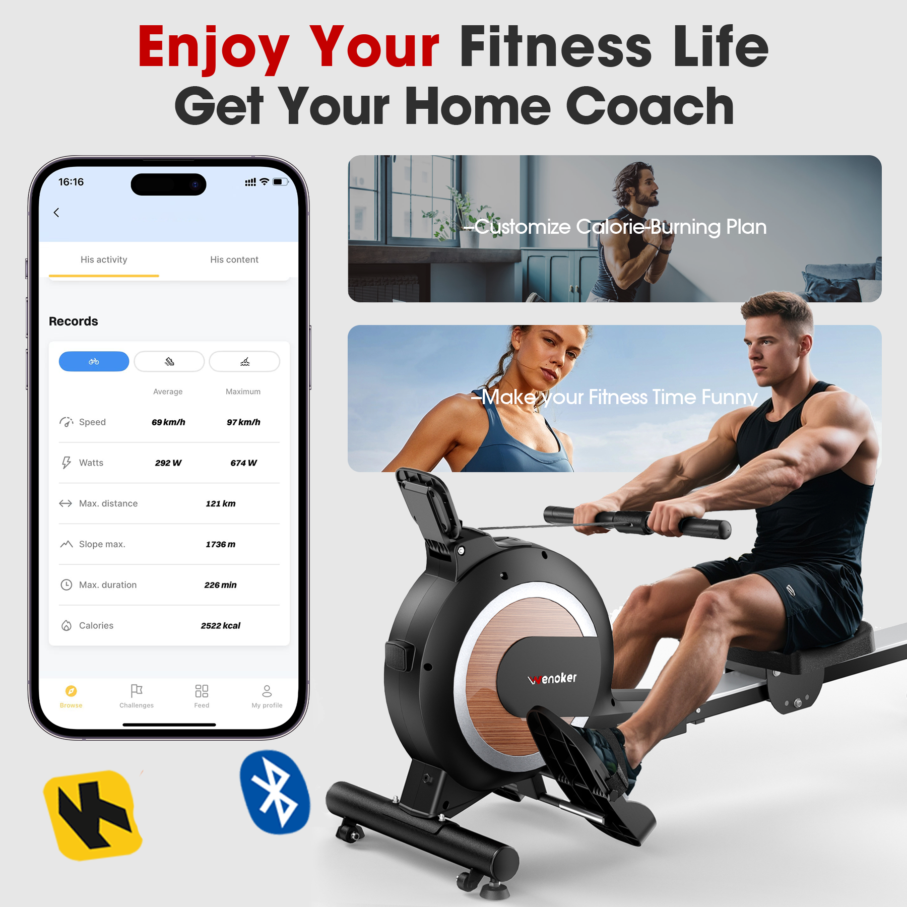 Wenoker Magnetic Rowing Machine H310