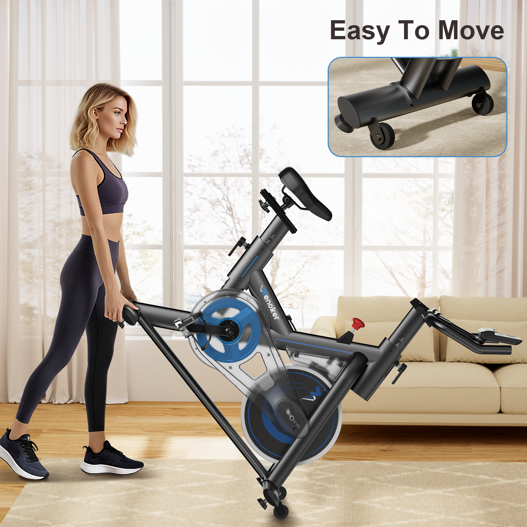Wenoker Magnetic Exercise Bike JC318 (Blue)