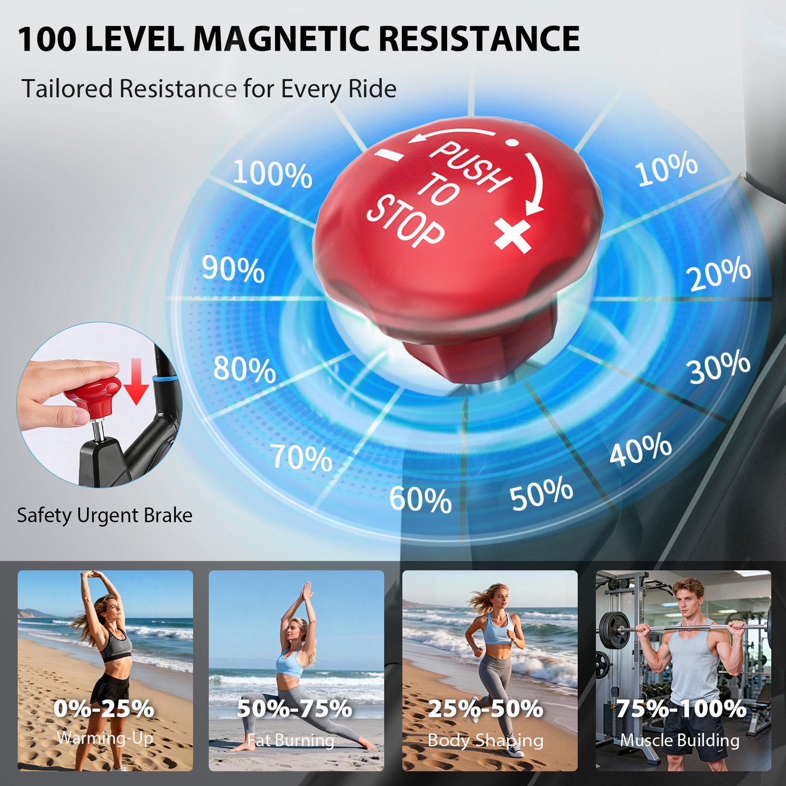 Wenoker Magnetic Exercise Bike JC302 (Blue)