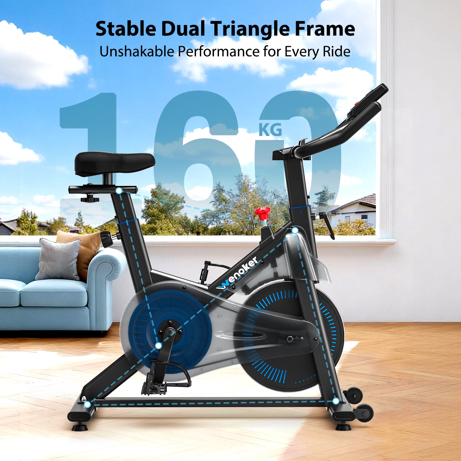 Wenoker Magnetic Exercise Bike JC302 (Blue)