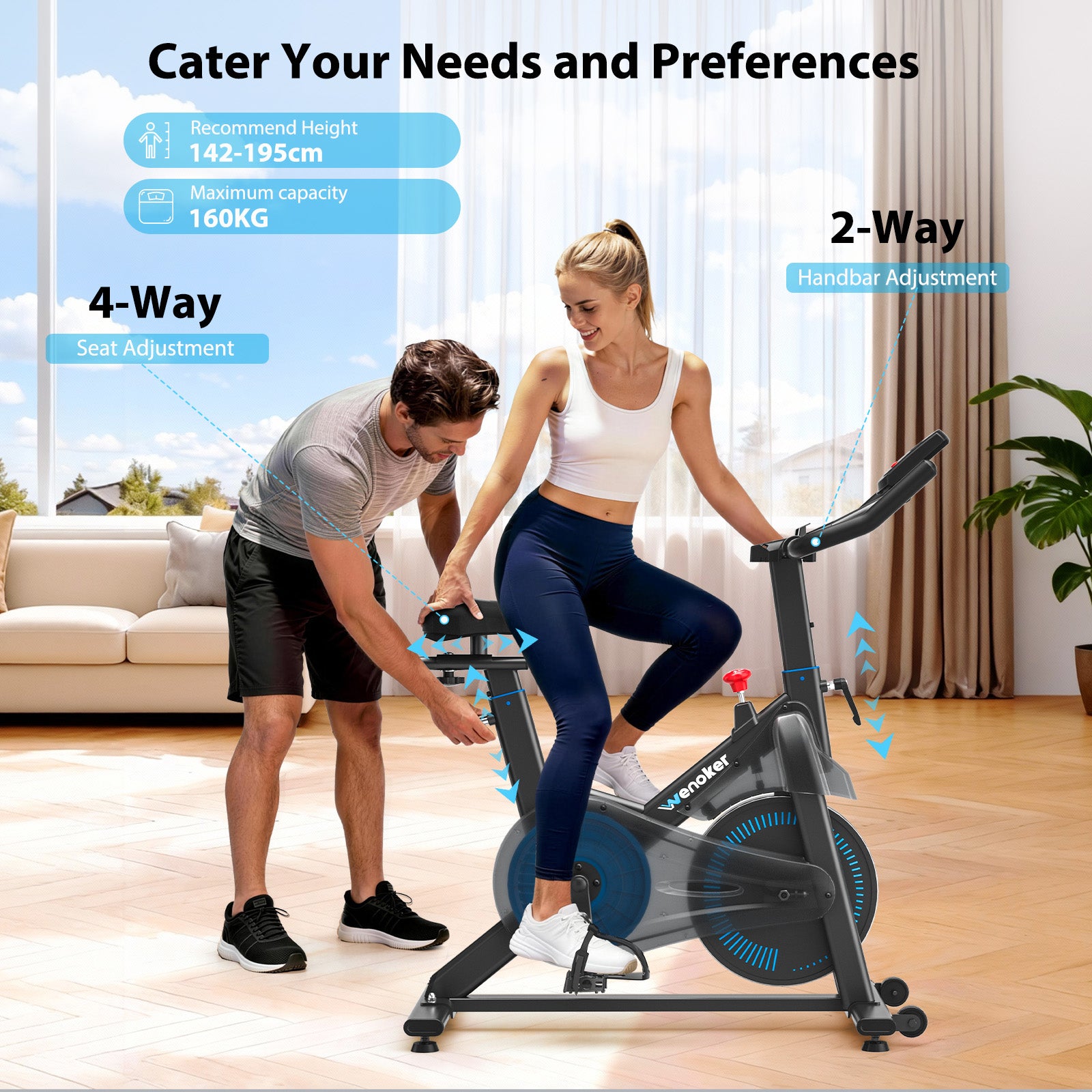 Wenoker Magnetic Exercise Bike JC302 (Blue)