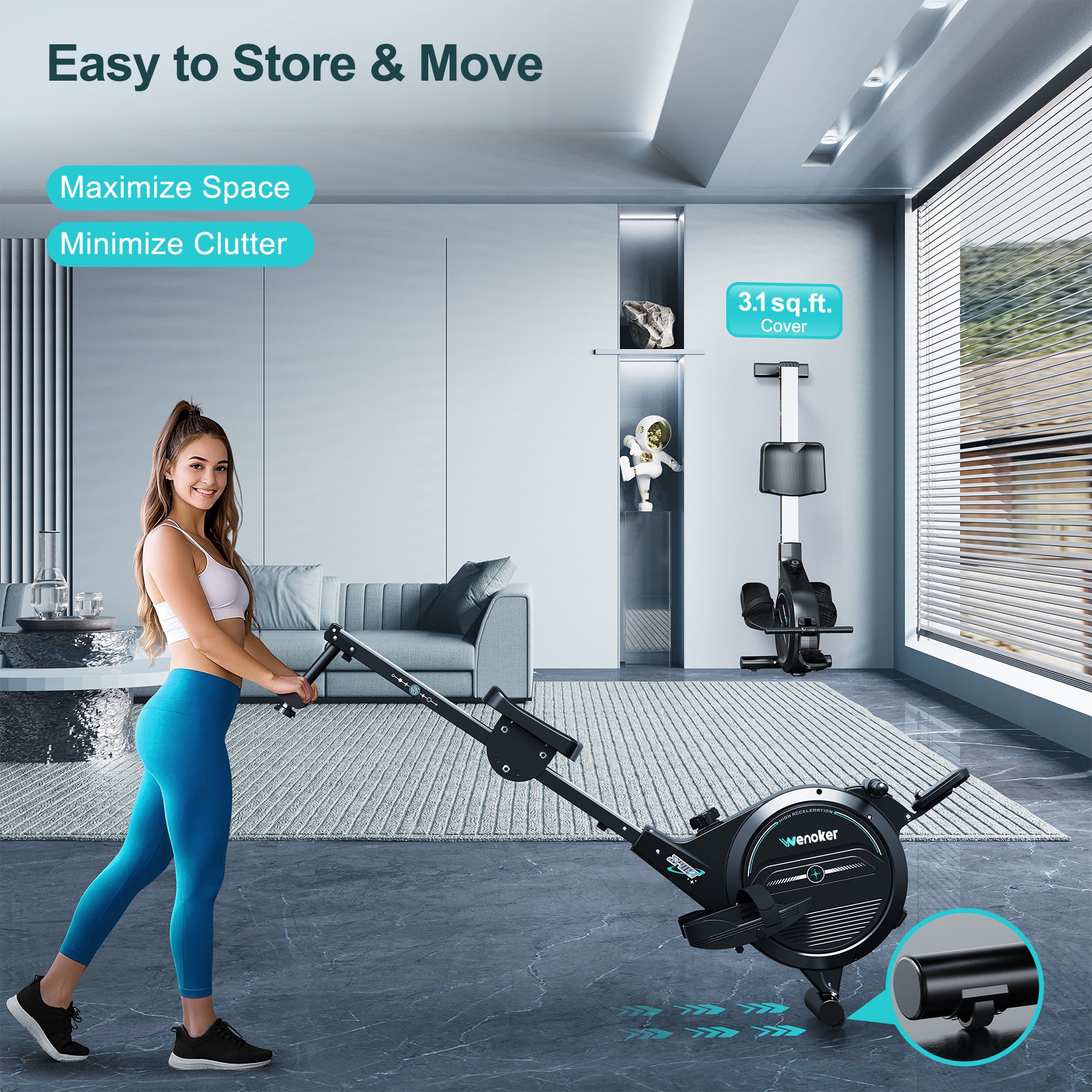 Wenoker Magnetic Rowing Machine H300 (Blue)