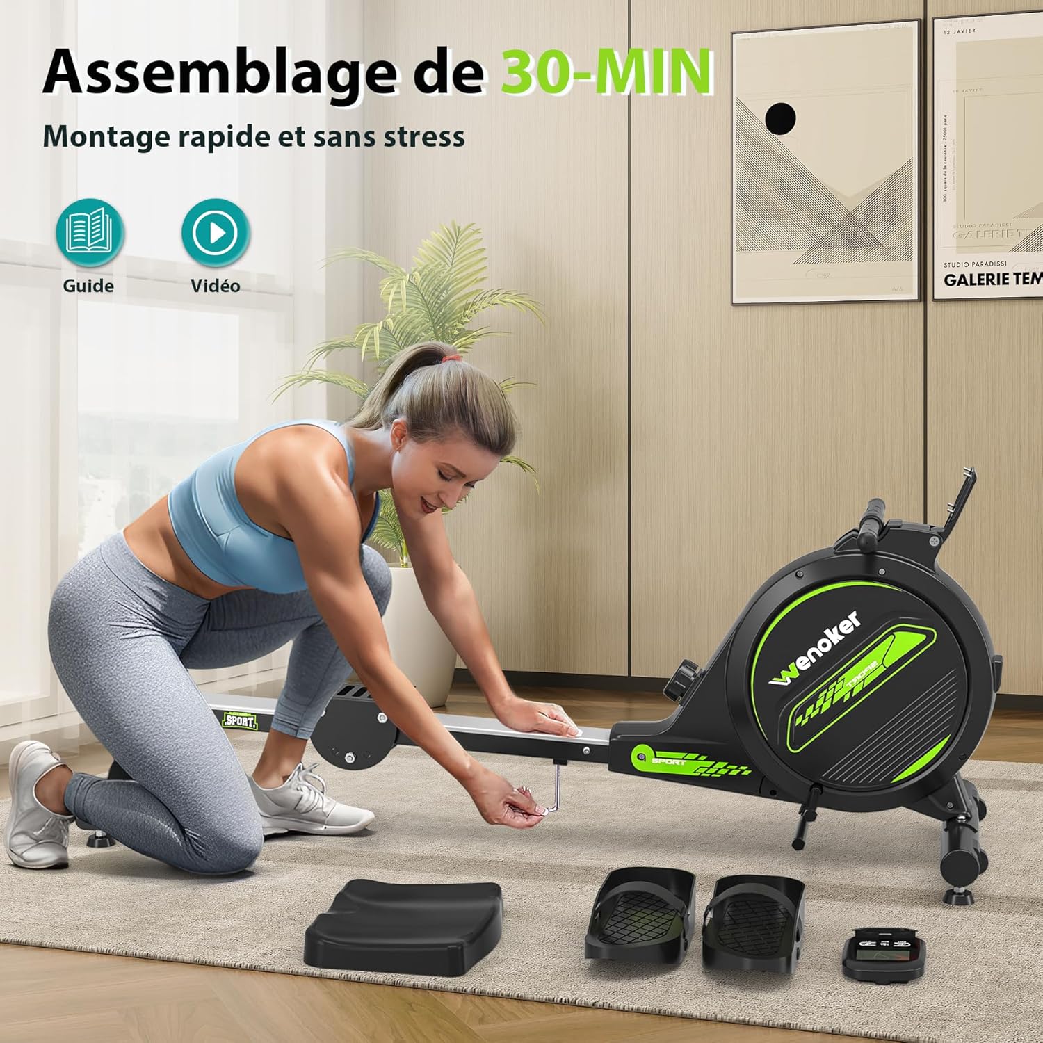 Wenoker Magnetic Rowing Machine H300 (Red)