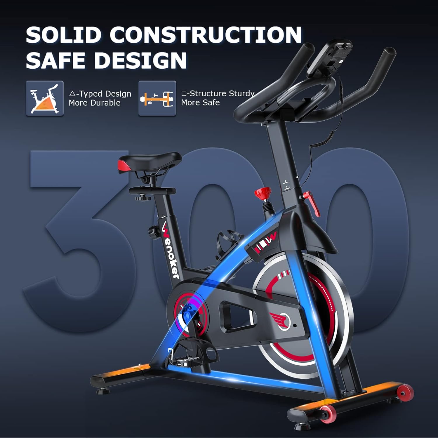 Wenoker Magnetic Exercise Bike JC303 (Red)