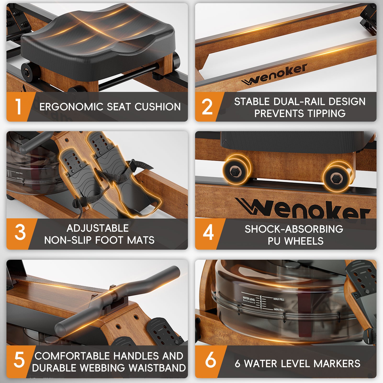 Rameur Wenoker R51 Water Pro 