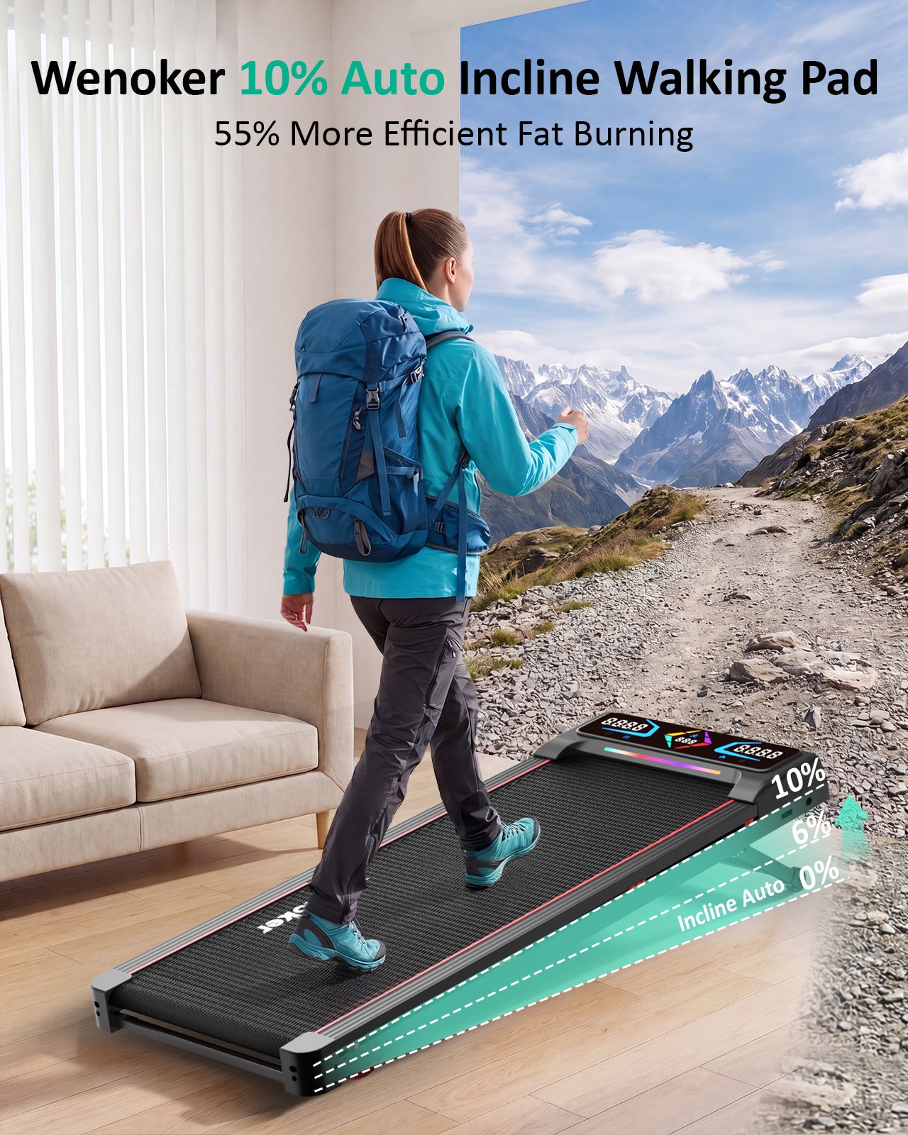 Wenoker A8 Walking Pad with Incline