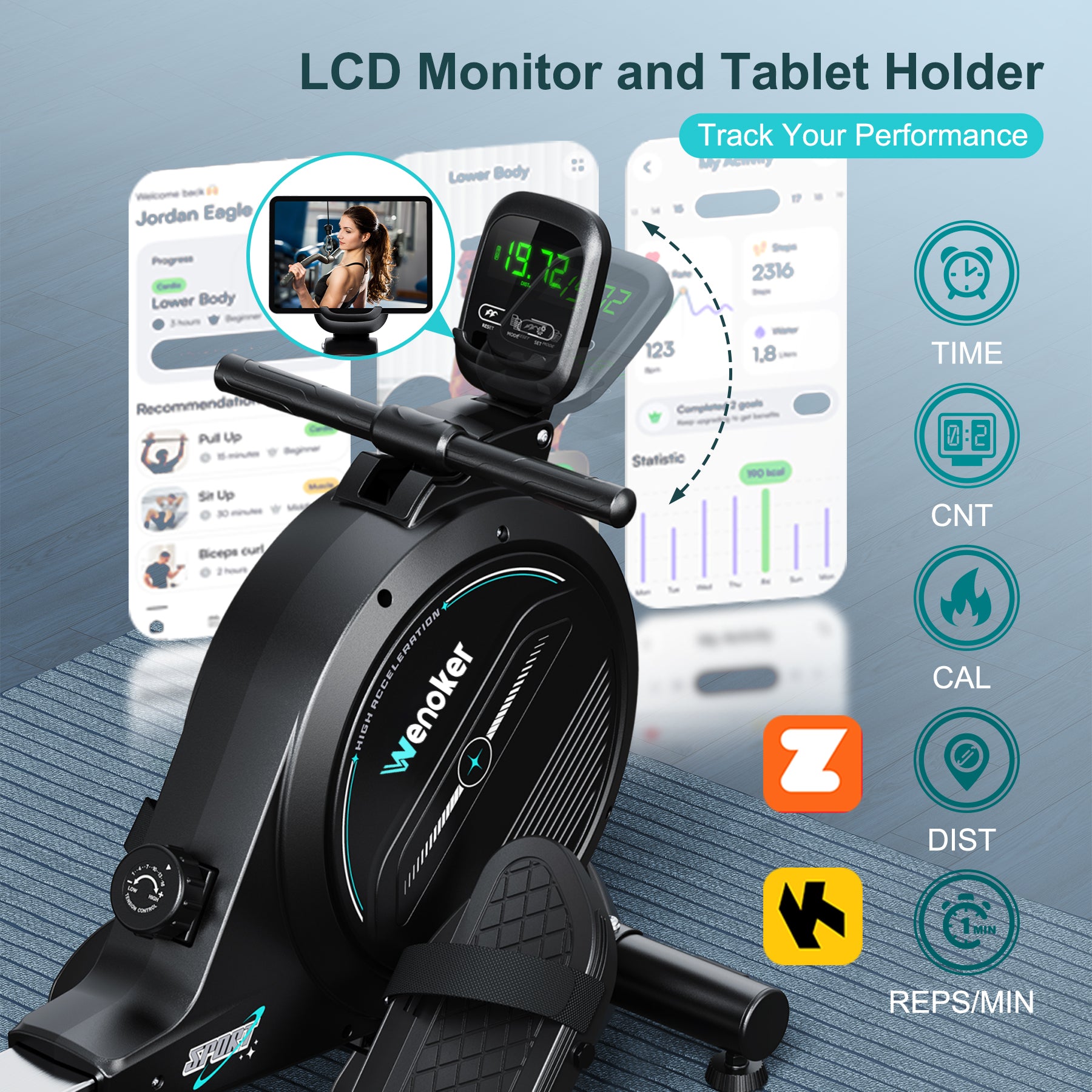 Wenoker Magnetic Rowing Machine H300 (Blue)